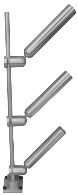 Tree Mast MODEL With 3 ROD Fixed Angle Holders - Thumbscrew or Track Mount  1/24 - PKTRE/PKTRA -TR/TS/QR