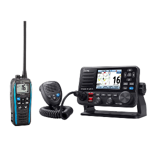 107395 - ICOM VHF MARINE RADIO M510 EVO 51 VHF with AIS & NMEA 2000 & FREE M25 Floating Handheld VHF Marine Radio - 5W - Blue  1/25